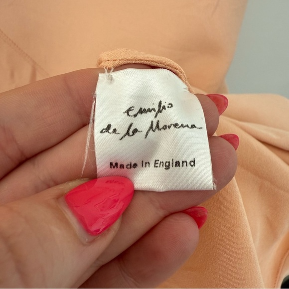 Emilio de la Morena powder pink silk cap sleeve midi dress - Small - Picture 5 of 6